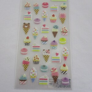 Ice Cream Cake Muffin Cupcakes Macaroon Cream puff soft Sponge Sticker Sheet Planner Journal Agenda Deli Bakery Baker pastel pastry sweet MW