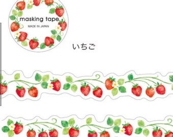 Strawberry Garden Washi Tape Deco Masking Stationery Stationary Planner Journal Scrapbook Craft Art spring outdoor healthy fruit red green