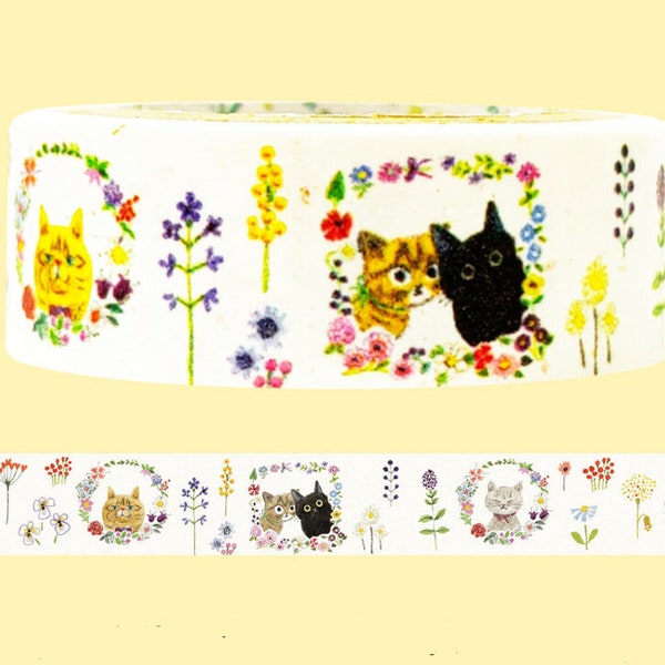 Cat Feline Kitten pet Washi Tape Deco Masking Stationery Planner Journal Craft Art scrapbook shinzi katoh organic paper agenda schedule