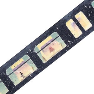 Train Window View Starry Night Dream Magical Travel Washi Tape Deco Masking Stationery Planner Journal Craft Art bgm decor diary gift image 3
