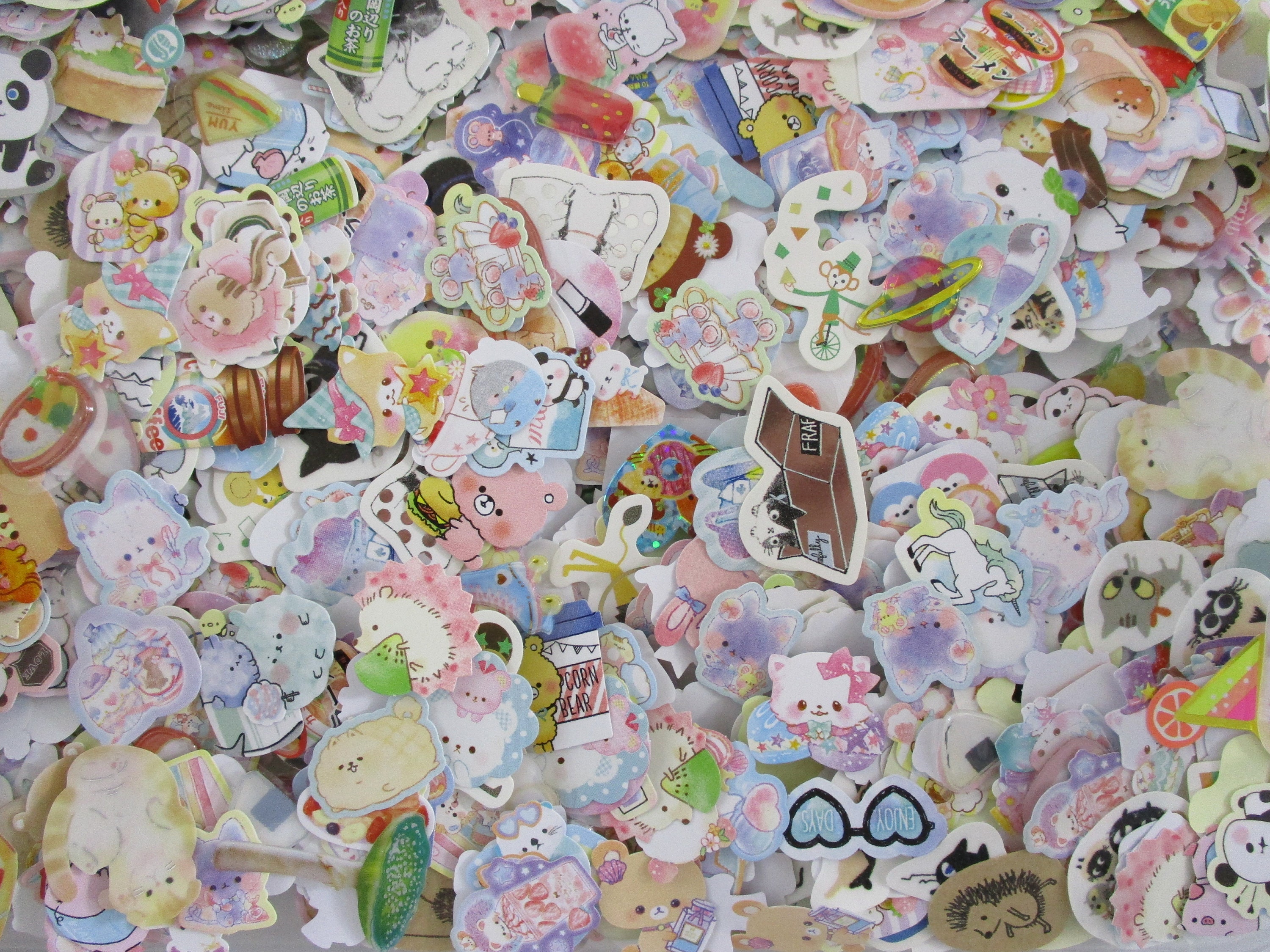 Lot 200 STICKERS flake sack surprise mix food flower animal san-x anime kawaii cute paper stationery stationary girl daughter gift special
