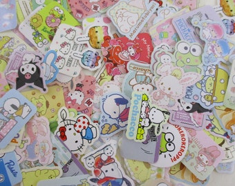 GRAB Bag: 40 pcs HELLO KITTY Flake Stickers Sack My Melody Little Twin Stars Cute Party Favor Gift girl purin Keroppi Cinnamoroll Pochacco