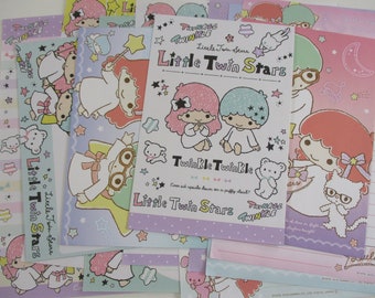 Vintage Rare Sanrio Kiki Lala Little Twin Stars Stationery Writing Paper Envelope Letter Set penpal cute kawaii gift HTF friend daughter