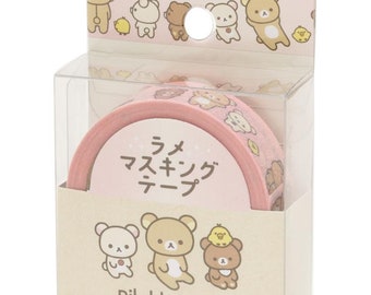 Washi Tape Rilakkuma Bear Classic San-X Glitter Deco Masking Stationery Scrapbook gift girl Cute Kawaii Project Craft Journal paper schedule