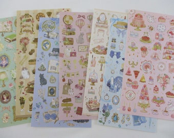 Choupinet Royal Princess beauty parlor Regal Sticker Sheet Planner Journal Agenda Paper Craft Calendar flower sweet elegant antique classic