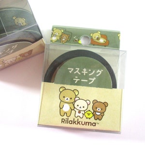 Washi Tape Rilakkuma Bear classic San-X Deco Masking Stationery Stationary Scrapbook gift girl Cute Kawaii Project Craft Journal paper art image 2
