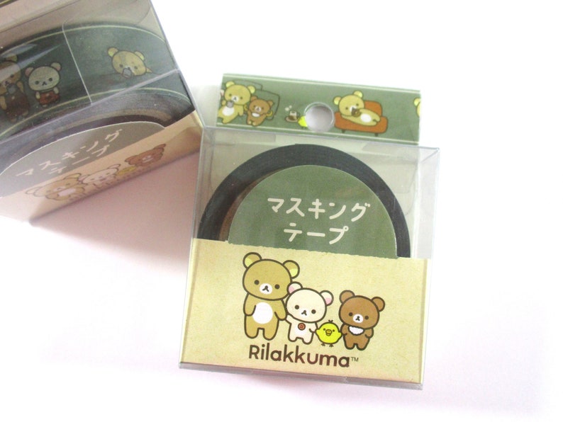 Washi Tape Rilakkuma Bear classic San-X Deco Masking Stationery Stationary Scrapbook gift girl Cute Kawaii Project Craft Journal paper art image 2