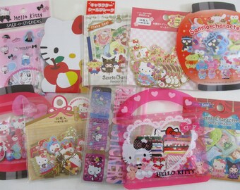 Sanrio Hello Kitty HTF Collectible Flake Sticker Sack Planner Journal Agenda Paper Craft Gift Stationery special love her girl daughter