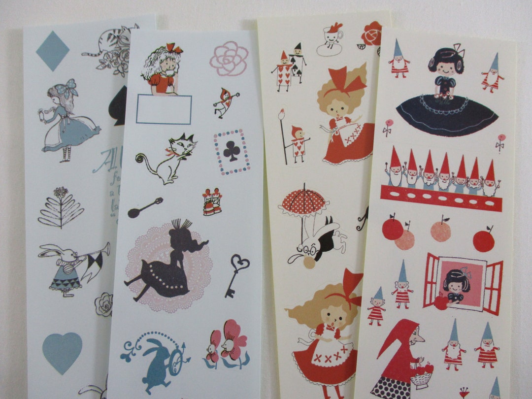 4 Sheets Alice in Wonderland Fairy Tale Princess Stickers Planner ...