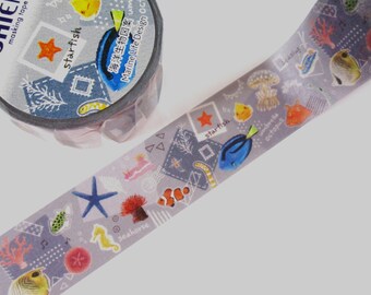 Ocean Blue Sea Marine Fish Coral Washi Tape Deco Masking Stationery Planner Journal Scrapbook Craft Art #beach vacation beach saien