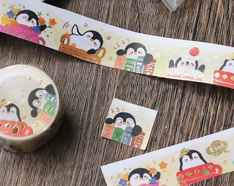 Books Reading Penguin Stationery Craft Room Washi Tape Deco Masking Stationery Planner Journal Scrapbook Craft Art Library hobby school