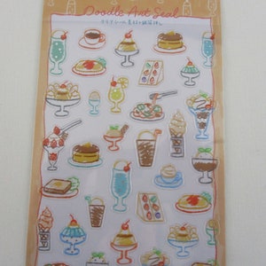 Doodle style Food theme egg pancake sandwich breakfast strawberry fruit parfait sticker Sheet Planner Journal Agenda Paper Calendar Kamio