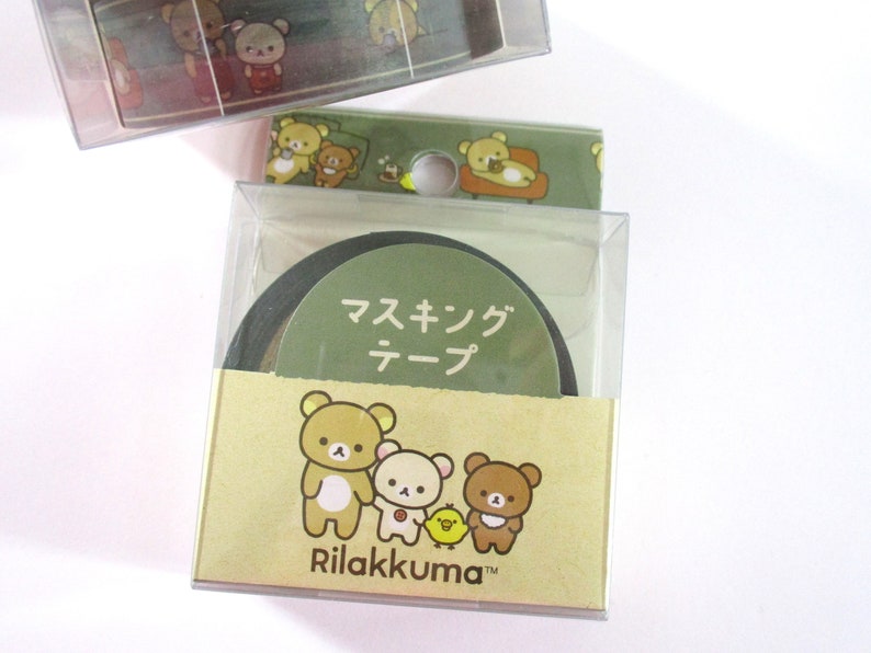 Washi Tape Rilakkuma Bear classic San-X Deco Masking Stationery Stationary Scrapbook gift girl Cute Kawaii Project Craft Journal paper art image 1