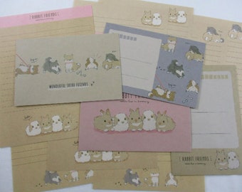 Dog Rabbit Bunny Puppies Stationery Writing Paper Envelope Letter Set Penpal pen friend stationary Kraft Paper Special stationary note love