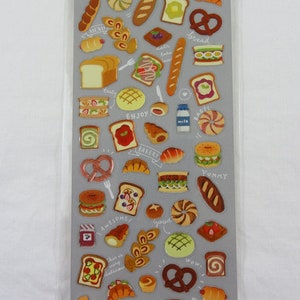 Mind Wave Warm Bakery Bread Sandwich Croissant Sticker Sheet Planner Journal Agenda Calendar gift Egg Milk Jam Healthy Craft Art decorate