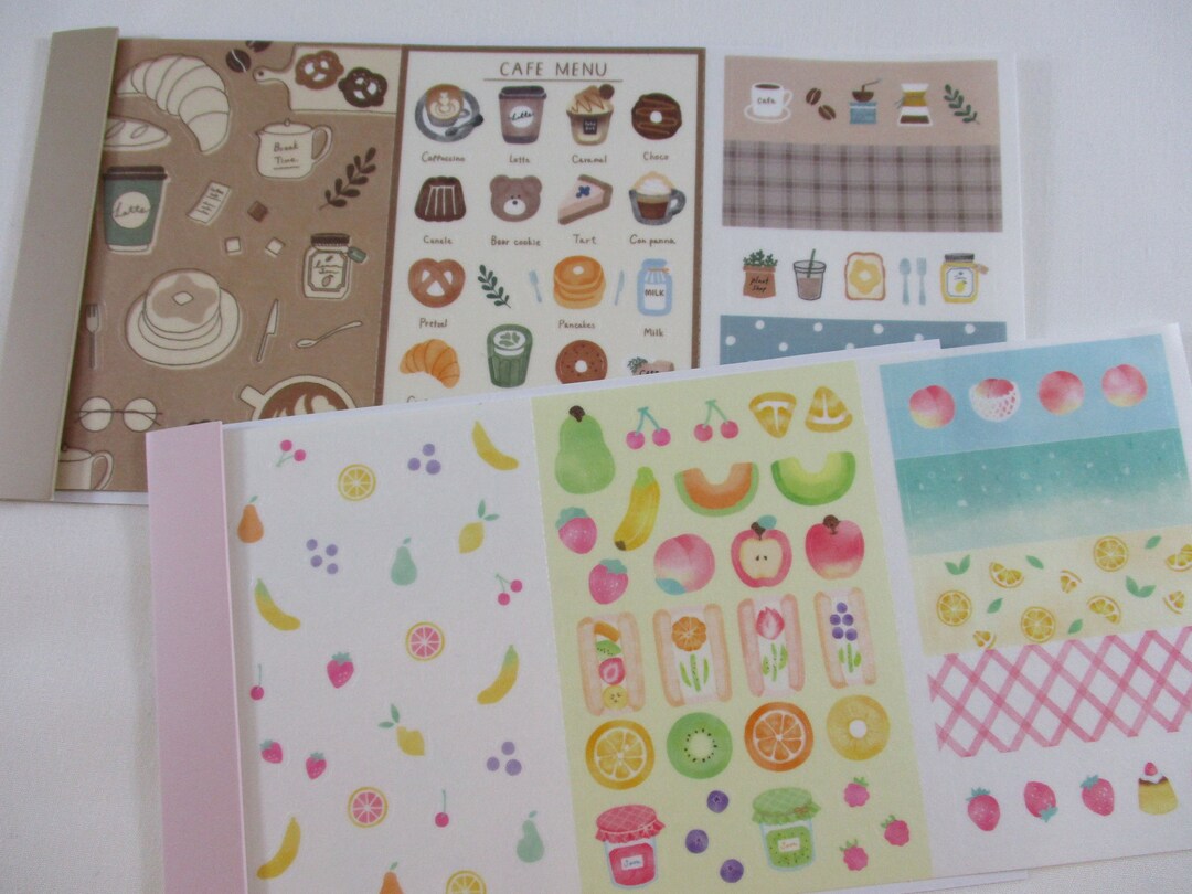 Fresh Fruit Cafe Healthy Food Bread Coffee Drink Sticker Sheet Planner ...