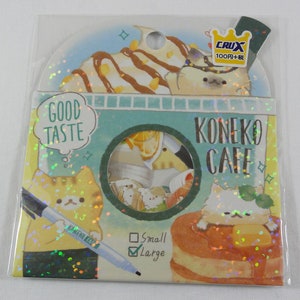 Crux Cat Koneko Cafe Flake Stickers Sack for Planner Journal Agenda Scrapbooking Paper Craft Gift Decor her girl Cute stocking filler kids