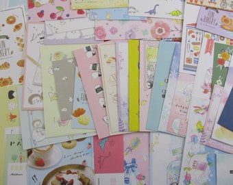 Grab Bag: 25 Writing Paper & Envelopes Set Stationery Letter Penpal Stationary san-x crux kawaii q-lia kamio cute gift her girl surprise