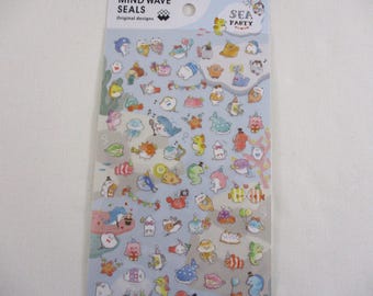 Sea Ocean Party Whale dolphin Penguin Seal otter octopus crab Beach life Sticker Planner Journal Agenda Paper Craft Mind Wave ori fish