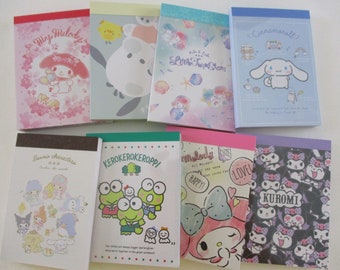 Sanrio Characters My Melody Kuromi Keroppi Pochacco Little Twin Stars Small Notepad Stationery Notebook Note pad Memo paper gift collectible