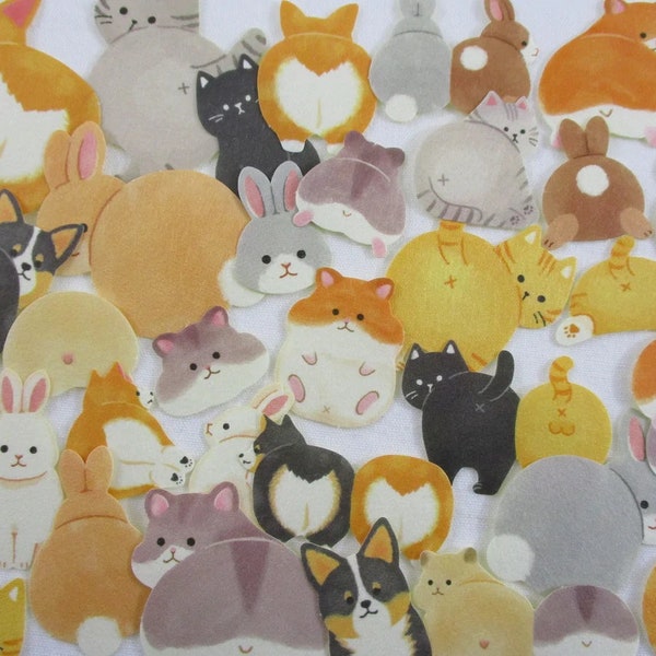 Cat Dog Hamster Rabbit Sticker Flake 32 pc cute paper stationery kawaii gift pet scrapbook planner journal agenda Lot special fur decorate