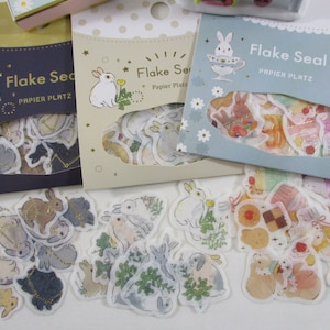 Papier Platz Rabbit Bunny stars Nature hop garden Flake Stickers Sack for Craft Agenda Schedule Agenda Easter dream constellation pet fur