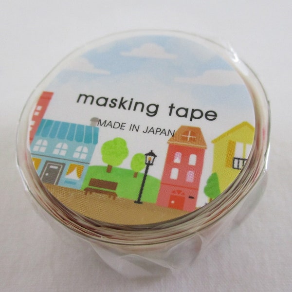 Town Row of Houses Home Washi Tape Deco Masking Stationery Stationary Planner Journal Scrapbook Craft Art spring colorful city architecture