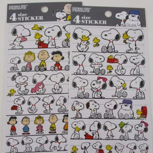Set of 2 Peanuts Snoopy dog Sticker Planner Journal Agenda Paper Craft Calendar Notebook Schedule Organizer friends cute woof Best Gift