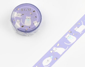 Playful Cat Pet Animal Washi Tape Deco Masking Stationery Planner Journal Scrapbook Craft Art bgm fun gold butterfly kitten kitty bgm