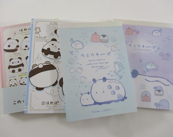 4 x 6 inch Notepad San-x Hamipa Panda Q-lia Underwater world Creatures fish ocean Memo Pad Writing Paper stationery notebook special gift