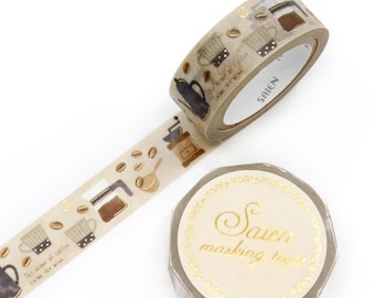 Coffee Latte Cafe drink Weekend Washi Tape Deco Masking Stationery Planner Journal Cozy Craft Relax favorite decorate organizer saien