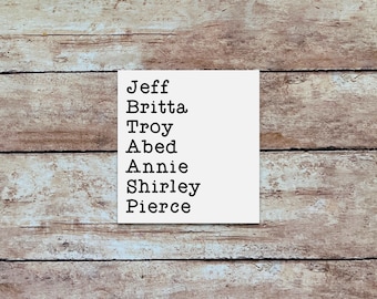 The Greendale Seven | Community Sticker, Quote Sticker, Minimalist Vinyl Sticker