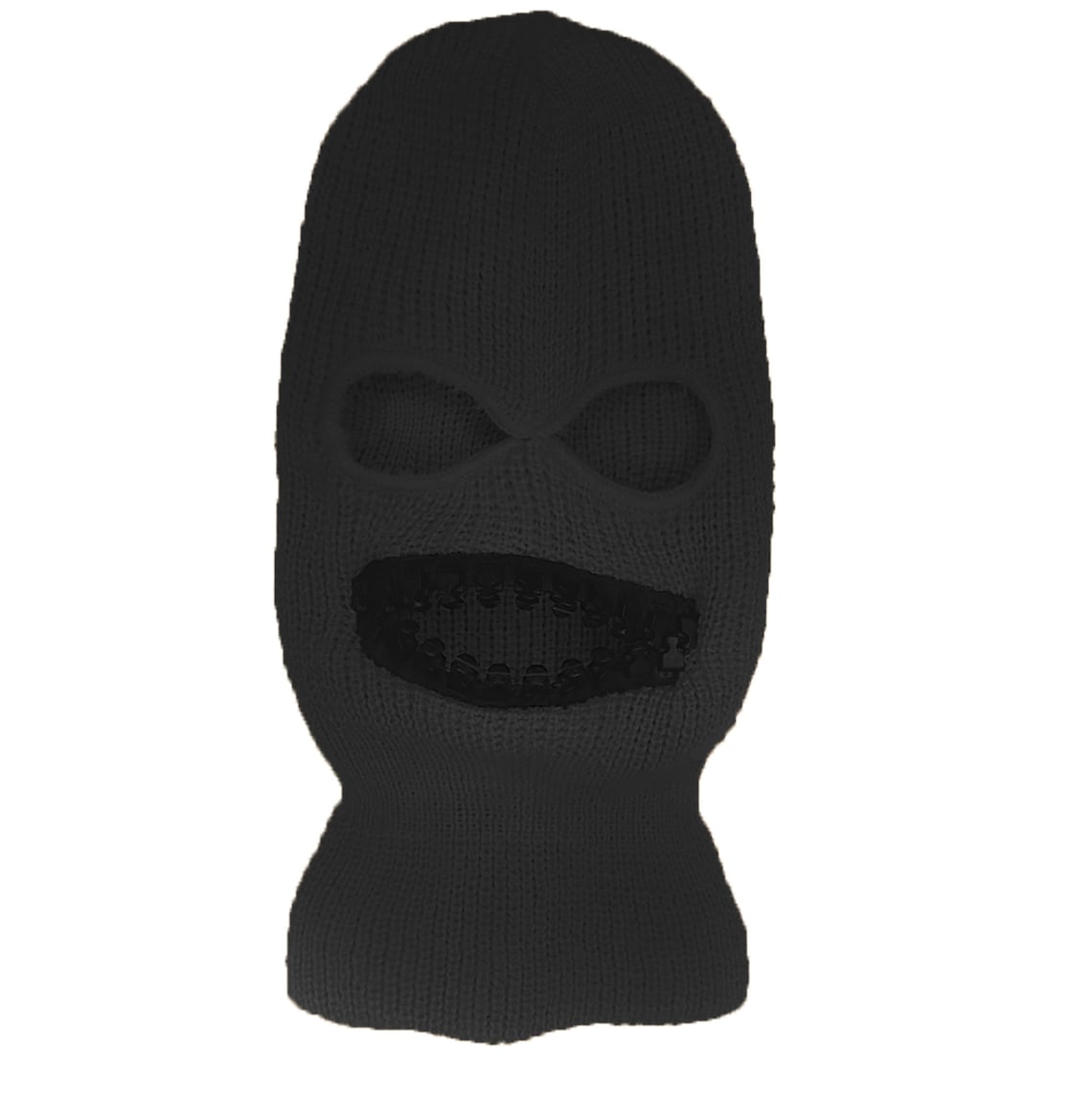 Creepy AF Ski Mask With Oversized BLACK Teeth Zipper Mouth | Etsy