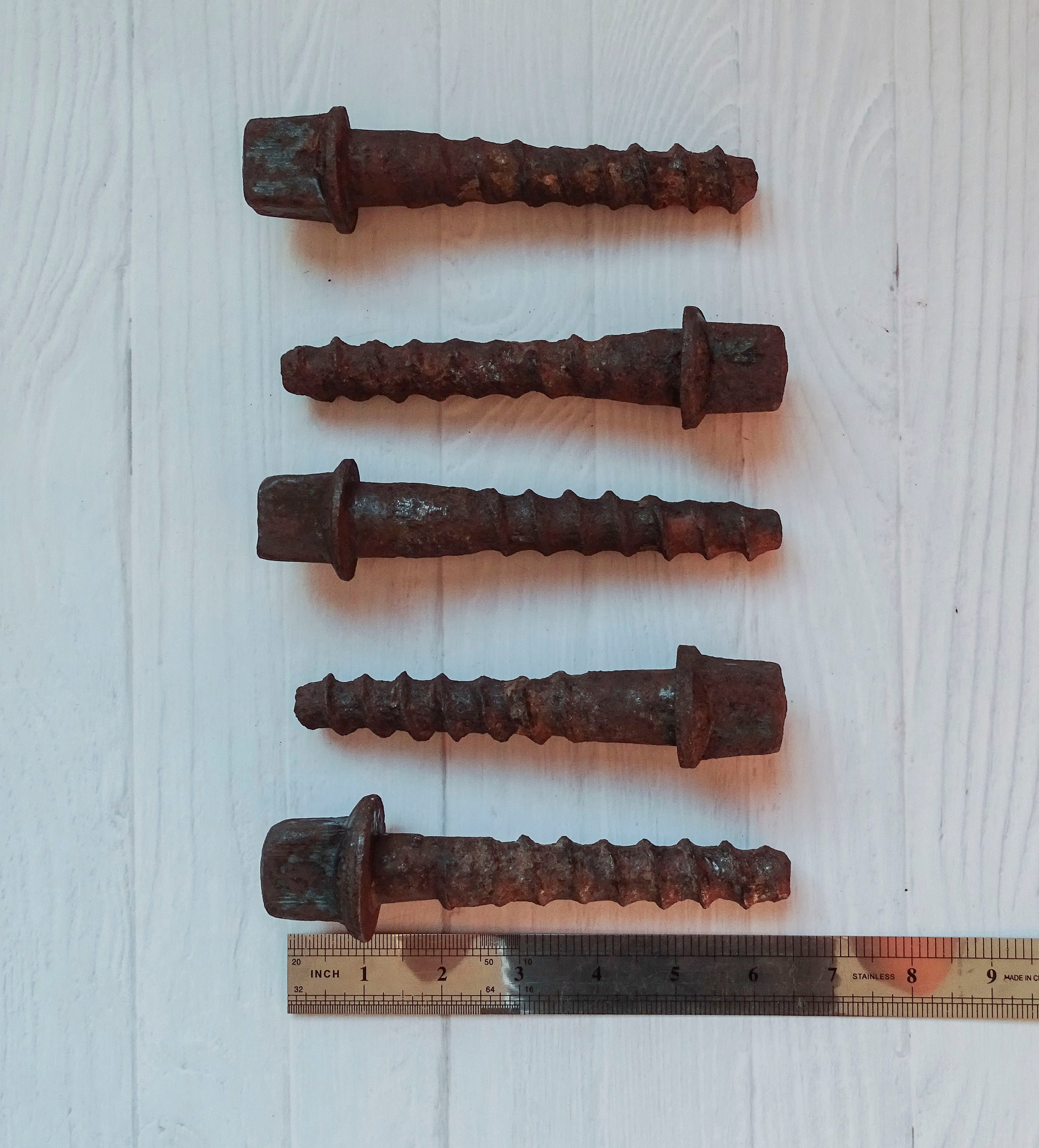 Rusty railway screw Railway sleeper screws Etsy