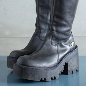 BUFFALO tread platform boots 90's Club Kid Grunge Gothic 90s boots vintage black boots chunky clubkid platform goth retro zdjęcie 1