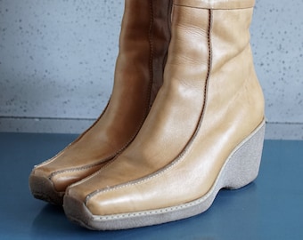 Stivali Platform New Rock Patent Spring Neptuno M-313-S5, Unisex, Pelle Nera, Tacco 10,5 Cm - 3
