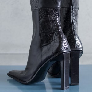EUR37 US6.5 GIANMARCO LORENZI boots patchwork croco GML 4UK