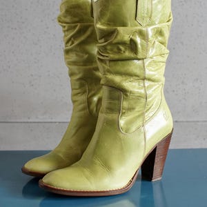 EUR38 US7.5 DESTROY cowboy green western boots cowgirl