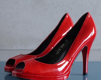 EUR39 US8.5 BUFFALO vintage platform peep toe high heels