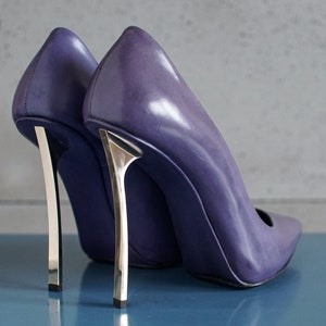 EUR38 US7.5 Gianmarco Lorenzi vintage designer metal high heel pumps UK5