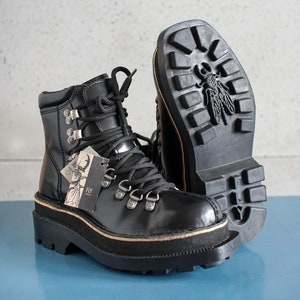 EUR37 US6.5 FLY London dead stock unique LUG sole Club Rave Techno low platform boots 90s chunky boots 4UK