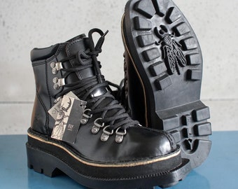 EUR37 US6.5 FLY London stock muerto suela LUG única Club Rave Techno botas de plataforma baja botas gruesas de los 90 4UK