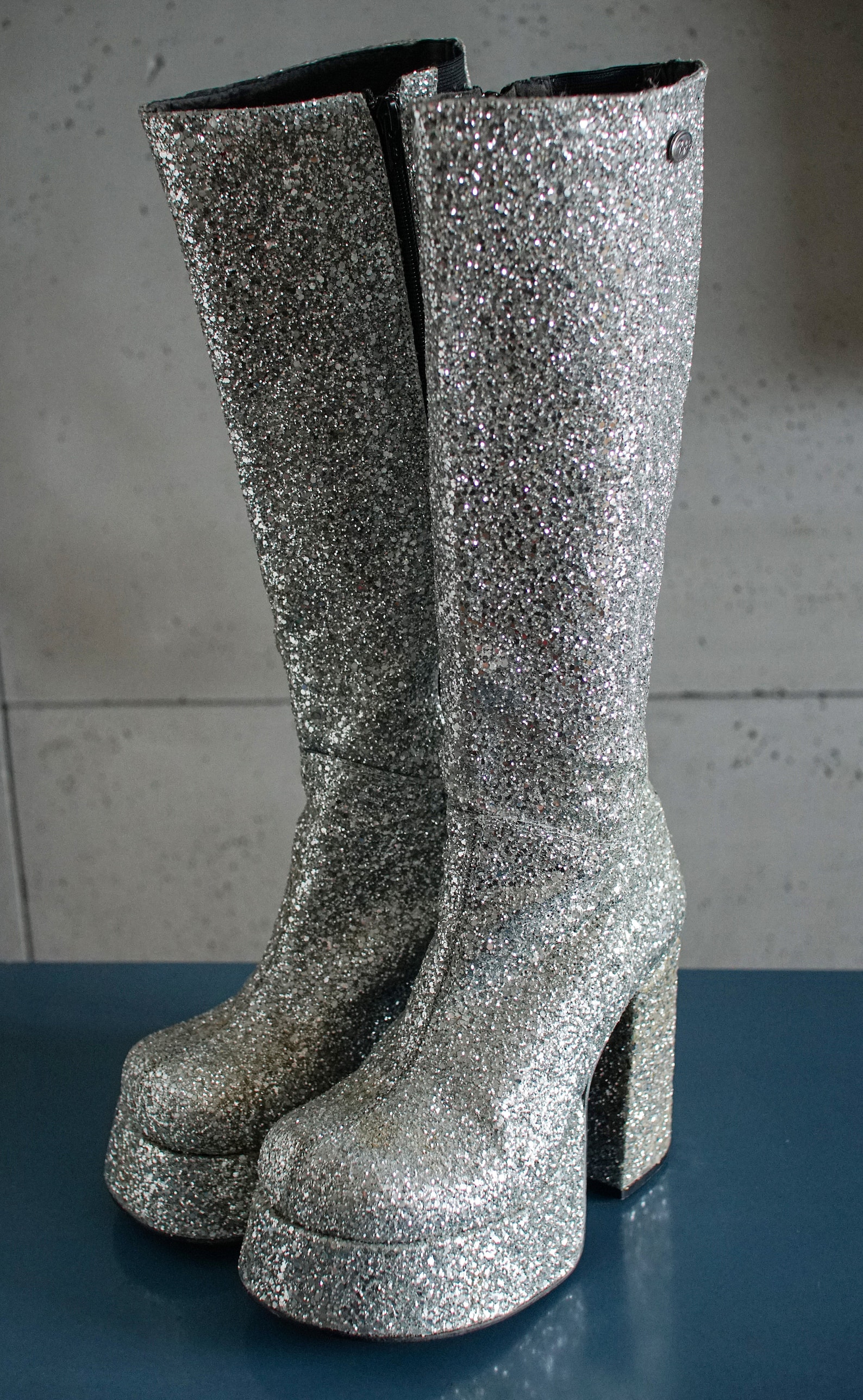 BUFFALO T24400 CULT Silver Glitter Ultra Rare Platform Boots Etsy