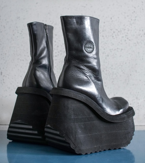 希少☆SONAX 90s Y2K ヴィンテージ 厚底 Mega Platform SONAX Platform Boots Rare MEGA Platform Y2k Monsters 39EUR - Etsy
