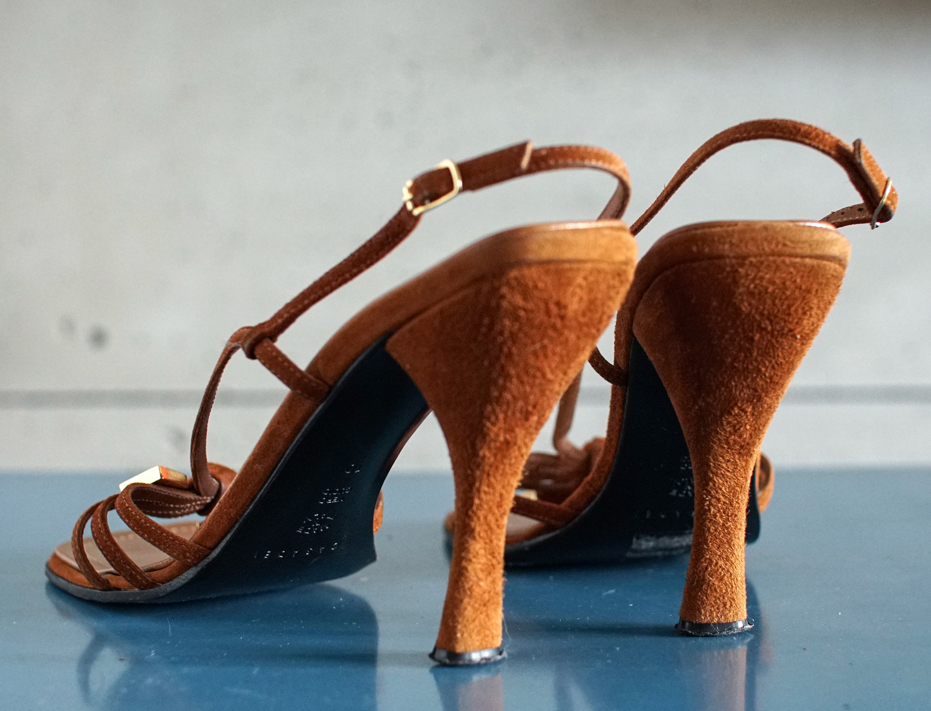 EUR40 US9.5 CASADEI Vintage Designer High Heel Strappy