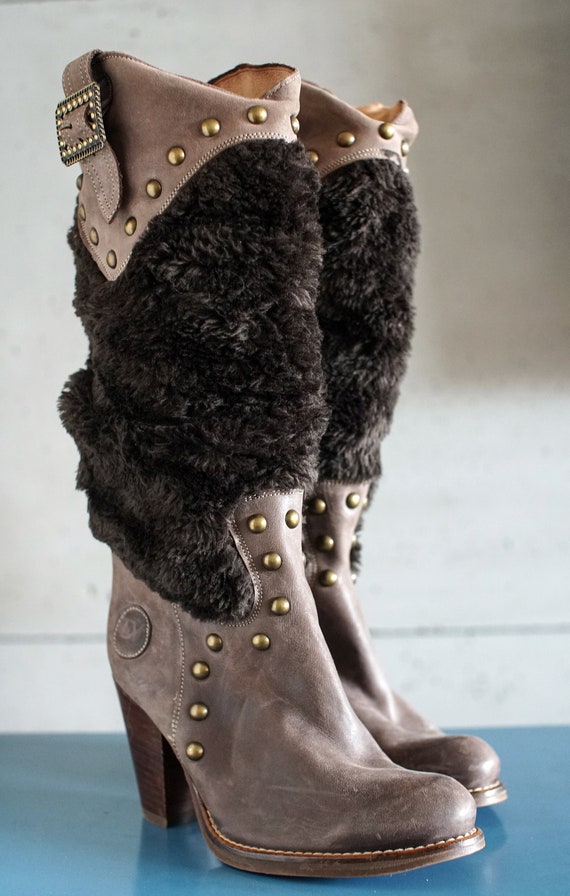 funky vintage DESTROY cowgirl brown boots DY Spain