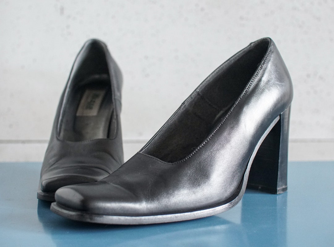 Vintage Square Mid Heel Funky Pumps Y2k 40 Etsy