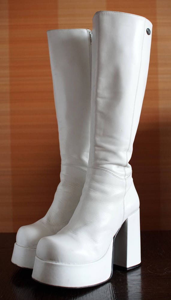 white 90s boots