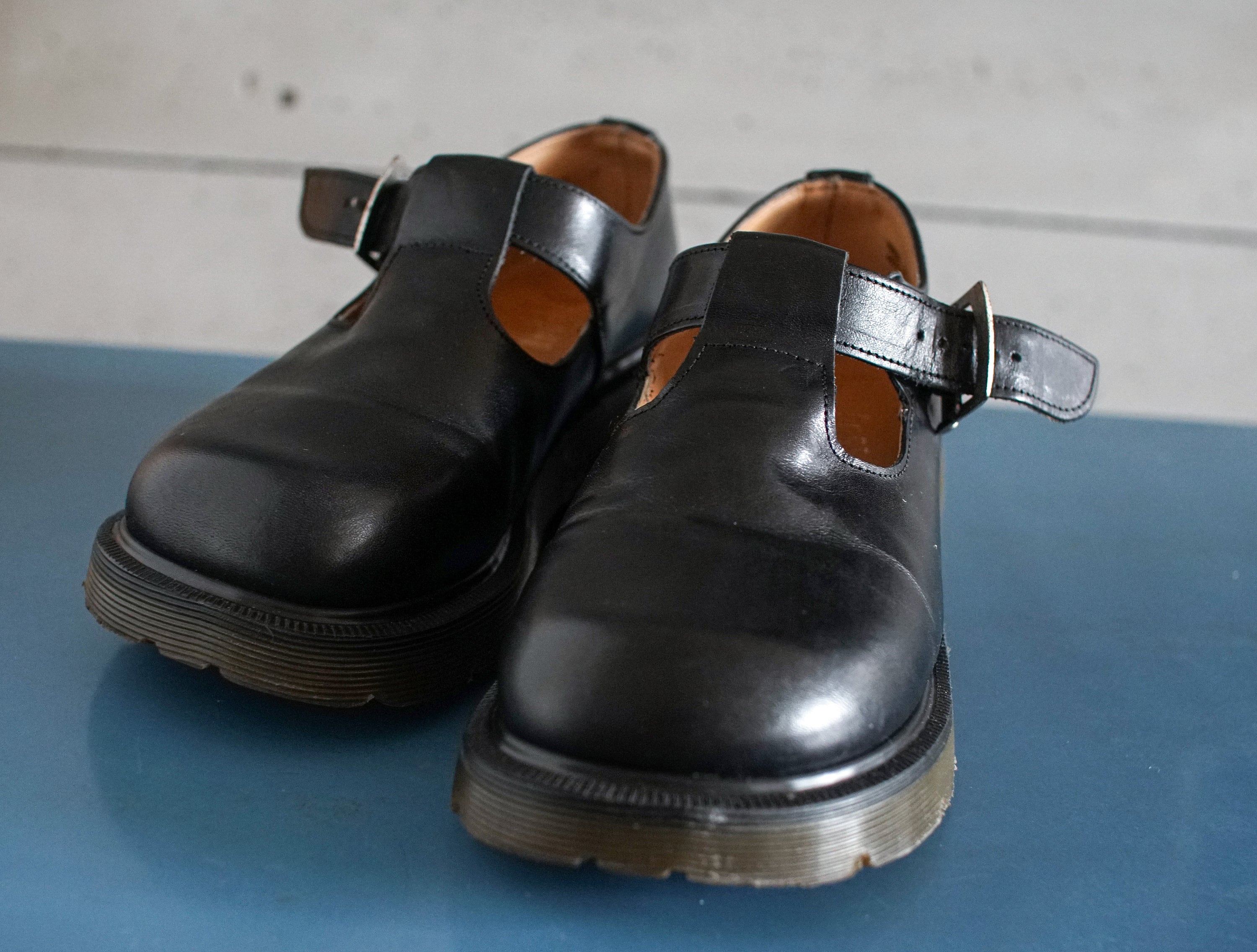 EUR38 US7.5 Made in England Dr Martens Black T strap mary janes vintage shoes DOCS drmartens Grunge 90s shoes