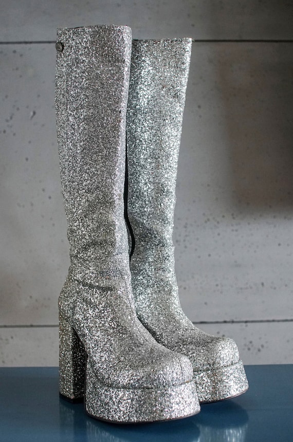 deshonesto Descubrir Sabroso BUFFALO T-24400 CULT silver glitter ultra rare platform boots - Etsy España